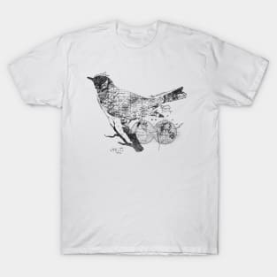 Bird Wanderlust Black and White T-Shirt